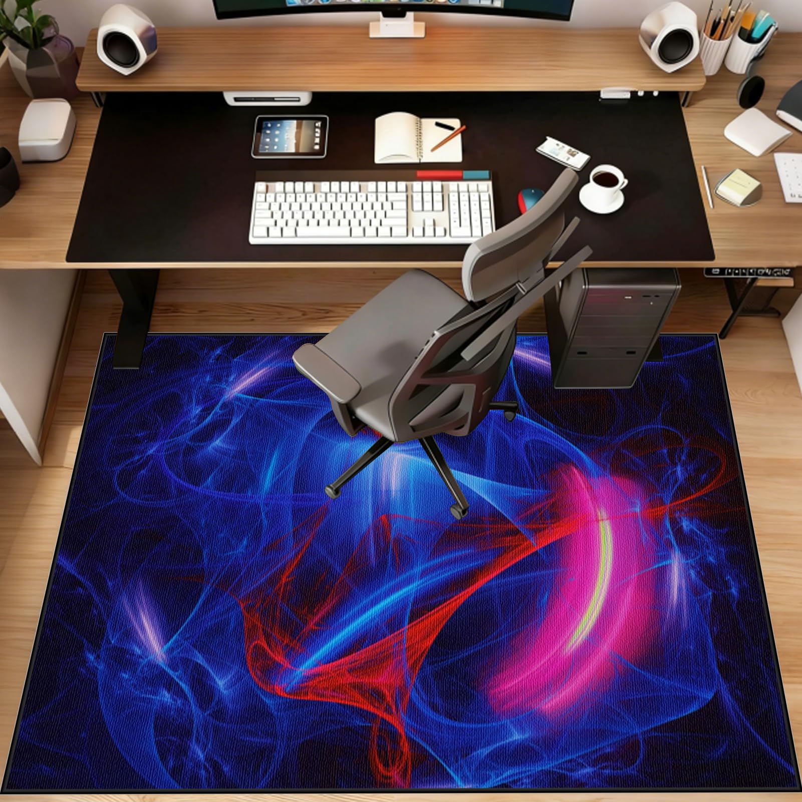 Antypoślizgowy dywanik krzesło do gier, 120 x 160 cm mata na krzesło na twardą podłogę, mata ochronna na krzesło biurowe, mata ochronna na twarde podłogi, laminat, parkiet