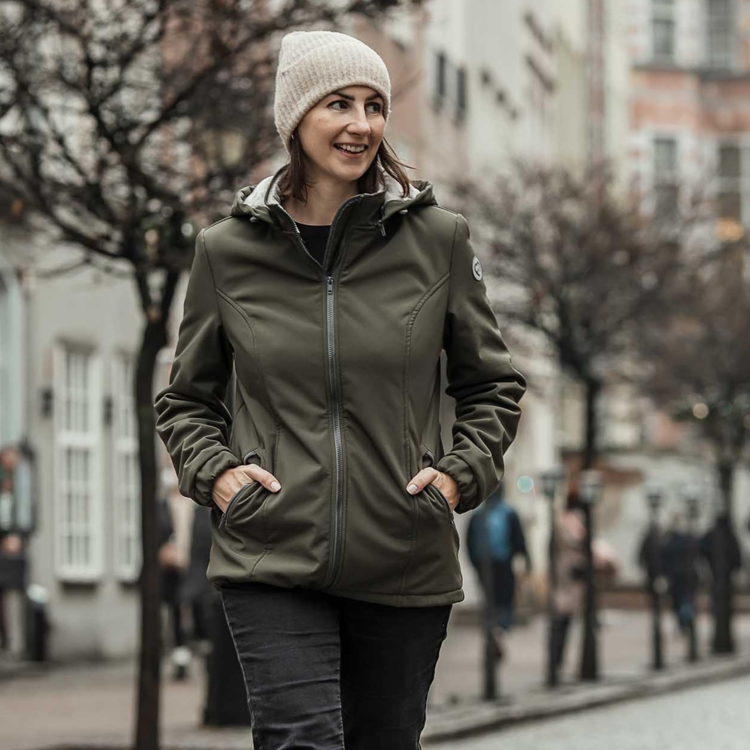 fun2bemum Aurora 5in1 Winter Jacke, Umstandsjacke mit Einsatz, Softshell Tragejacke mit Teddyfutter für Babytrage vorne & hinten