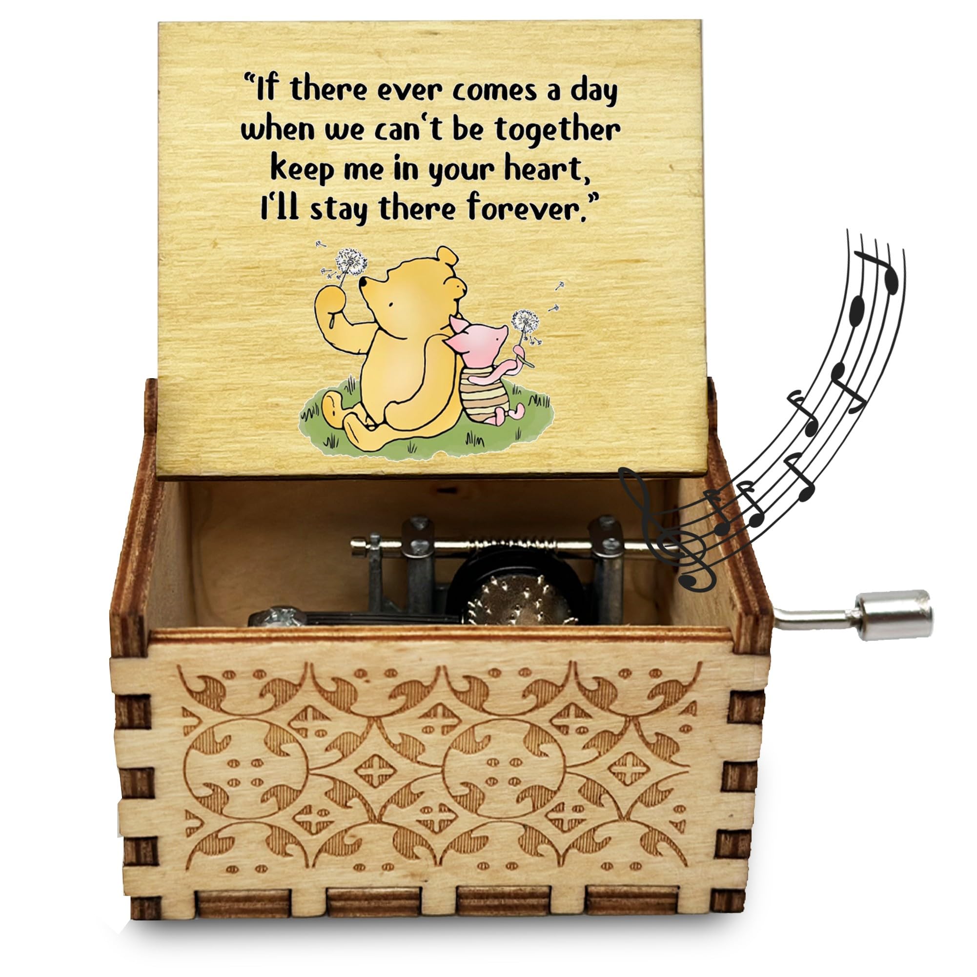 Litenx Best Friend Wood Music Box Gifts for Women, for Christmas Birthday, If There Ever Comes a Day.