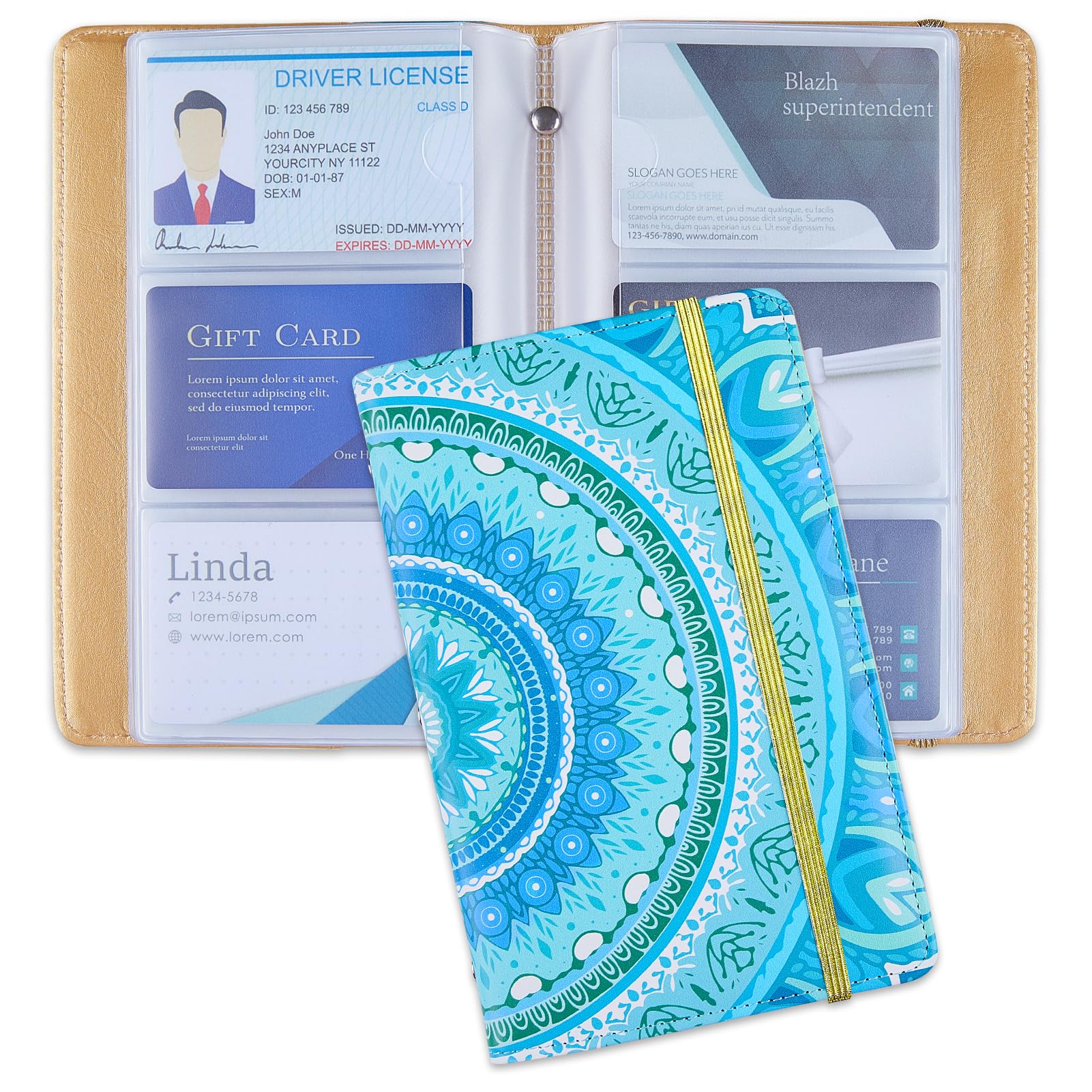 ICOSYBusiness Card Holder Credit Card Binder Organizer, Portable Business Card Holder Book for Men & Women, Features 96 Slots