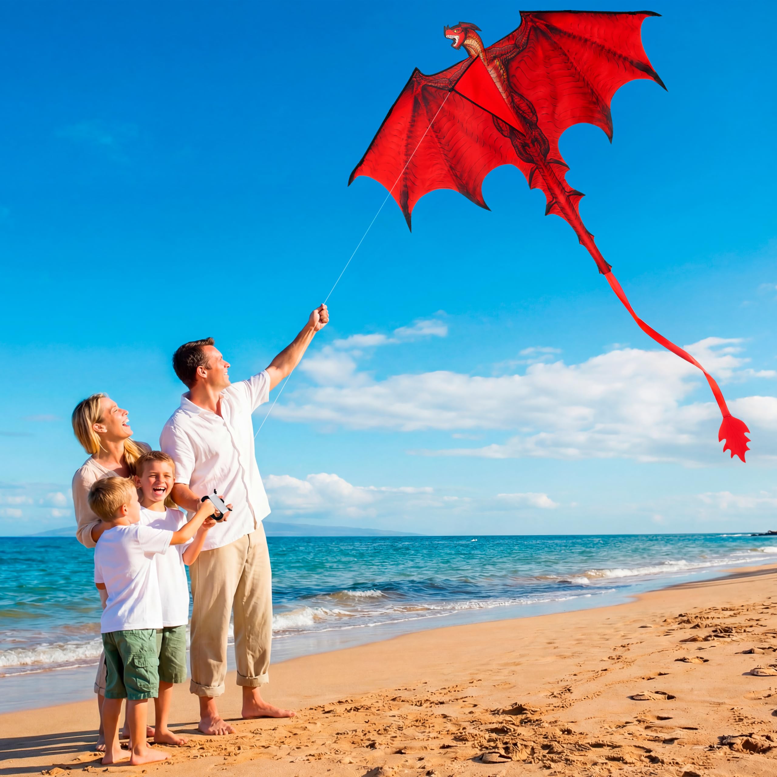 JOYIN Dragon Kites for Kids and Adults Easy to Fly Large Single Line Kite for Kids - Image 3