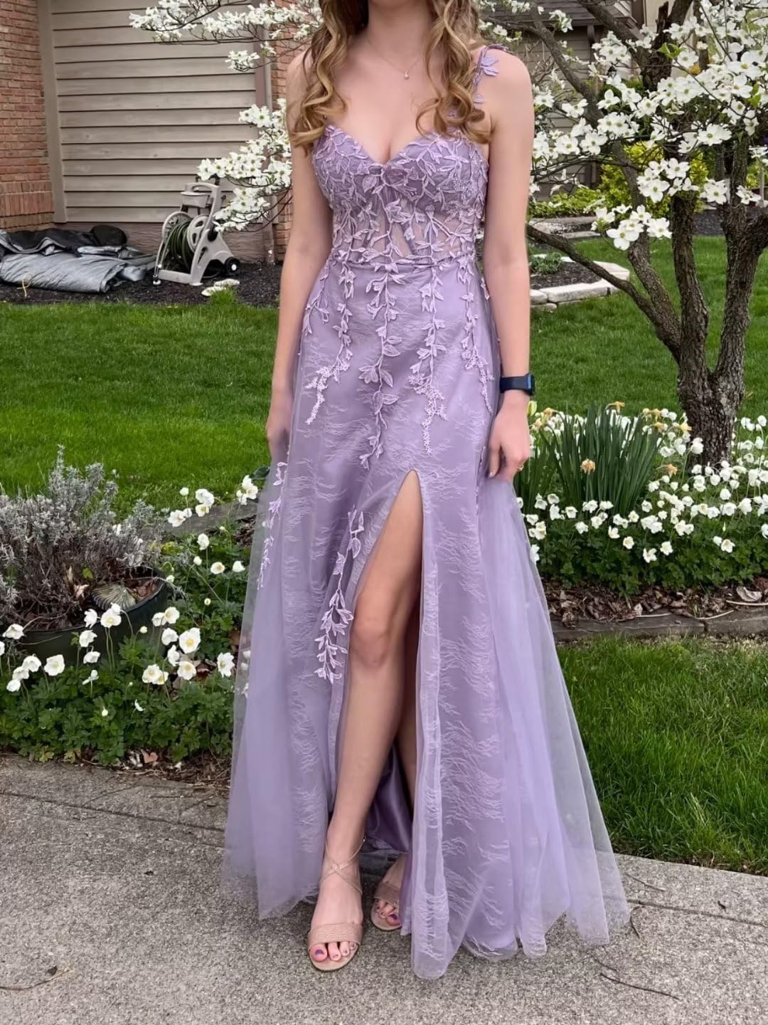Plus Size Prom Dresses Lavender Sweetheart Split — free download