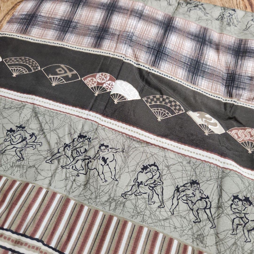 Amazon.co.jp: 古布 長襦袢 男性用 襦袢 正絹 相撲 栃錦 若ノ花