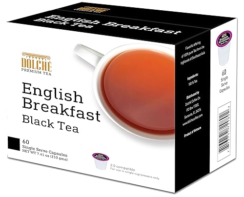 Miniatura 1 de Dolche Premium Tea - Tazas individuales compatibles con 2.0 (English Breakfast Black Tea, 60)