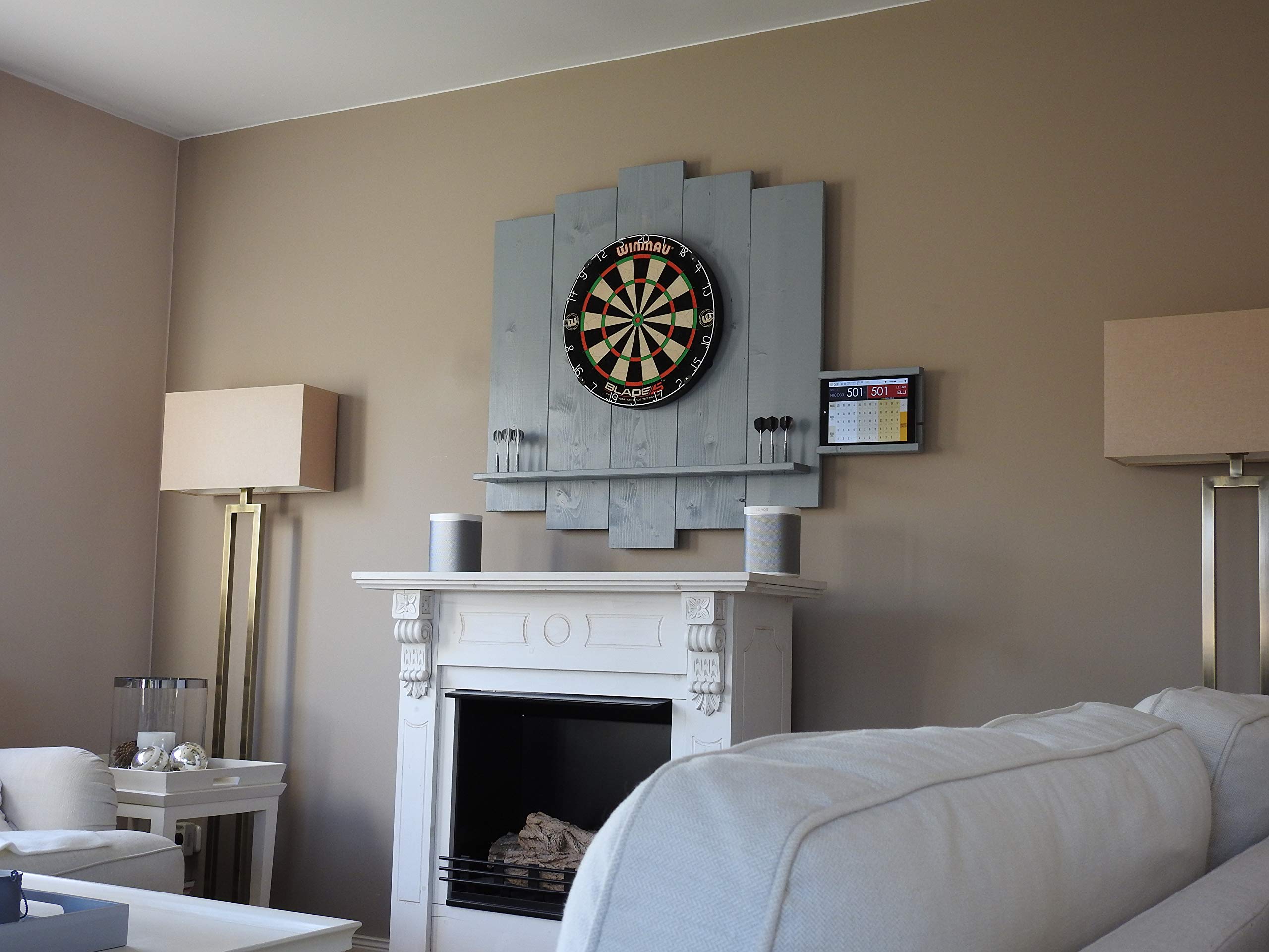 WDS Darts Sports Protection cible de fléchettes en bois | murale et tablette haute qualité Proposé par Maximiser Max Hopp (anneau bordure pour gris, Universell: Tablets ab 10 Zoll