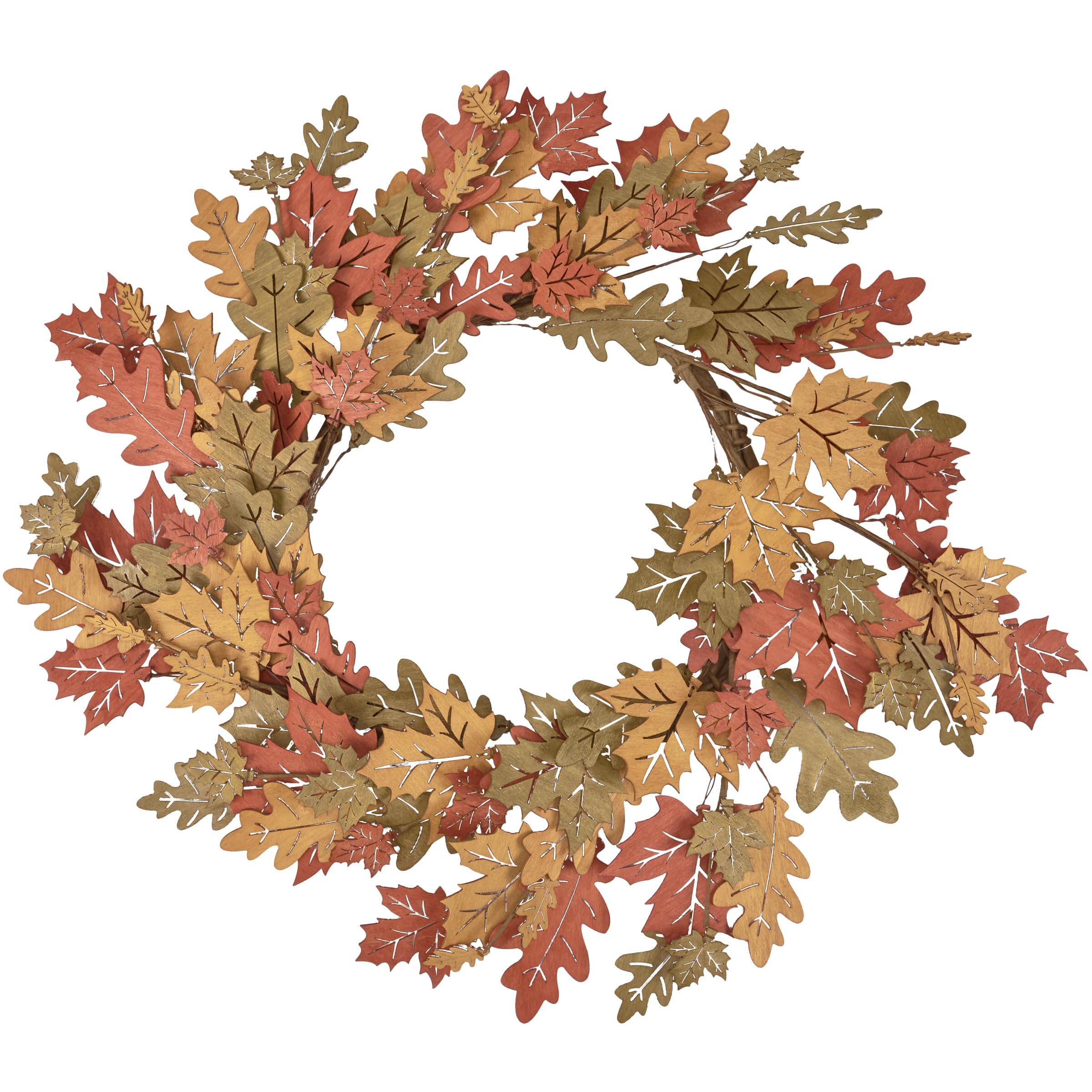 Couronne en chêne et érable, objet décoration murale bois pour salon et maison