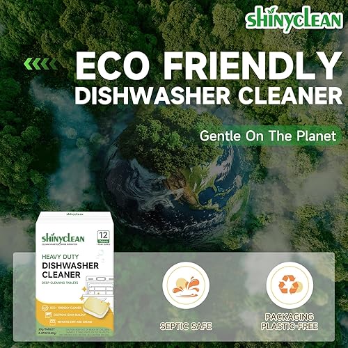 Miniatura 8 de Paquete de 12 pastillas de limpieza para lavavajillas resistentes, 1 año de suministro, limpiador y desodorante natural para lavavajillas  Ayuda a