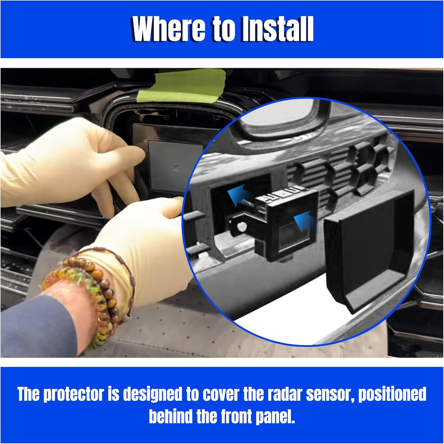 CRV Radar Sensor Protector for Honda CR-V 2023-2025，Anti-Theft Distance Sensor Protector Cover with Screws, Set of 2