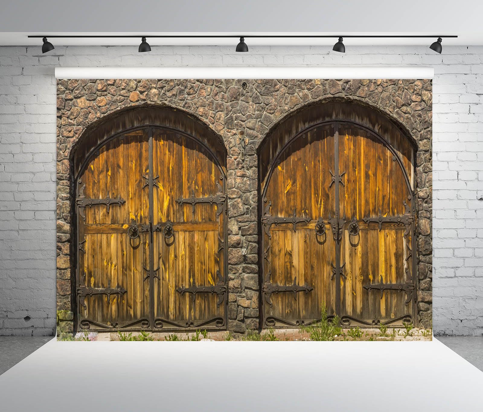 BELECO 3x2.5m Toile Fond Porte Bois Gothique-Médiévale