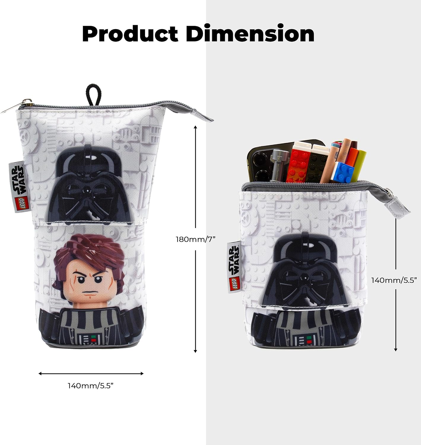 IQ LEGO Star Wars Pop Up Pencil Case - Darth Vader/Anakin Skywalker (53458)