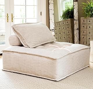 Comfynest Official Nordic Fabric Square Lazy Sofa Tatami Style Modular Sofa Simple Design and Modern Life Perfectly Blended for Living Room, Bedroom, Balcony, Leisure Chair