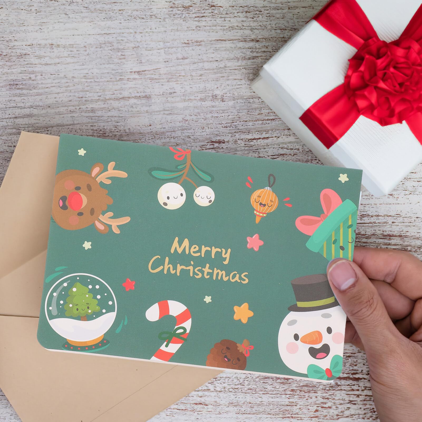 Amazon | NOLITOY メリー クリスマス グリーティング カード 12枚