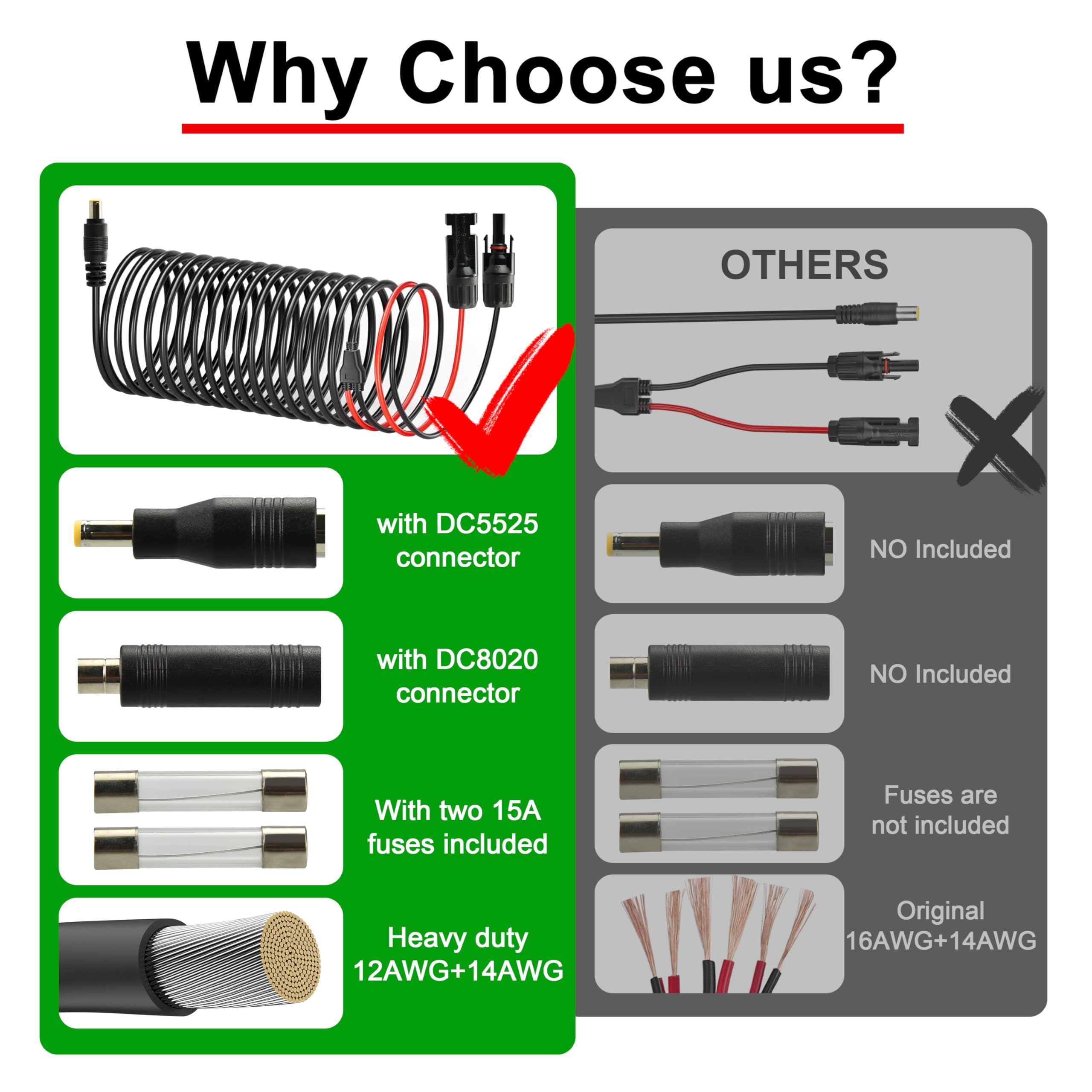 Kabel solarny 9 m do DC7909 z DC7909 do DC8020