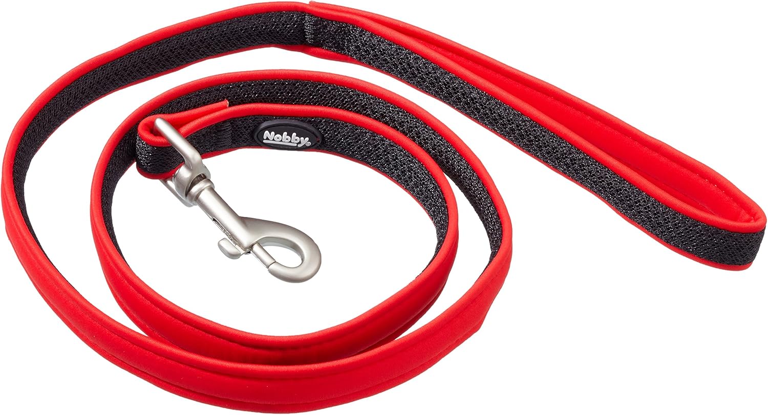 Nobby Preno Mesh Dog Lead, 120 cm/15-20 mm, Red