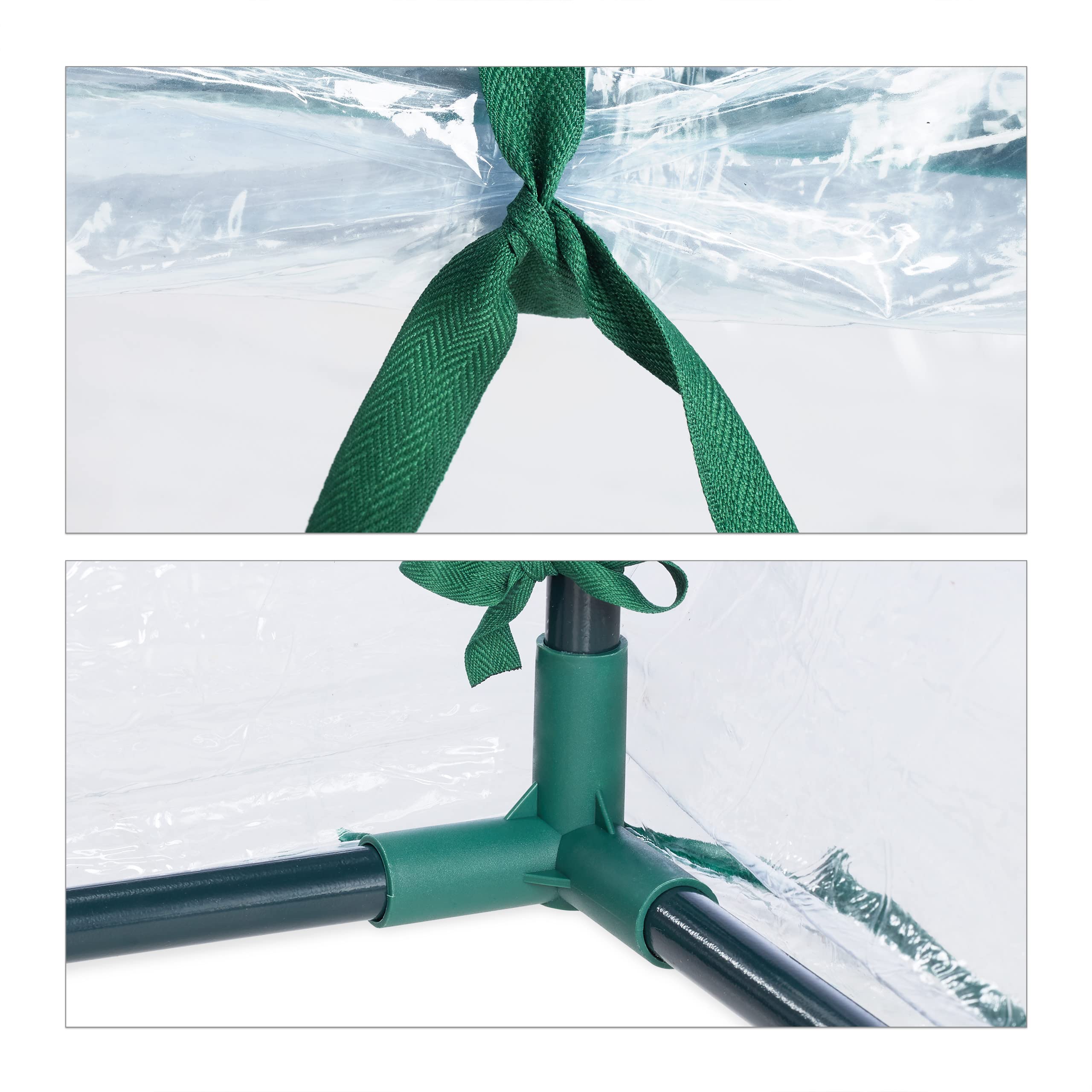Relaxdays Serra per Orto, Telo in PVC, Porta e Finestre Avvolgibili, HxLxP: 152x132x92 cm, Giardinaggio, Trasparente
