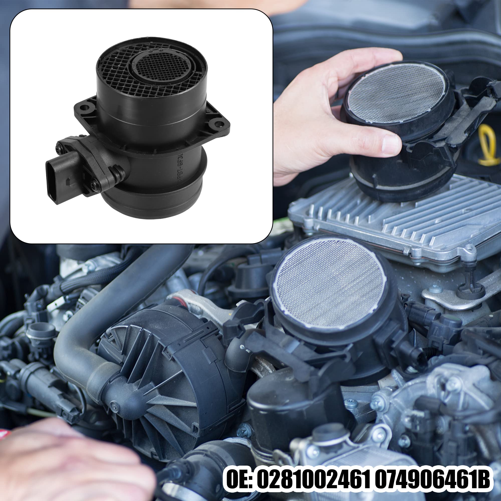 X AUTOHAUX Capteur Débit Air Massique Pour Volkswagen Passat 04-05 1pc | Autres Modèles: Pour Volkswagen Touareg 04-08, Numéro OE: 0281002461, 074906461B, Broches: 5, Dimension: 10x13cm