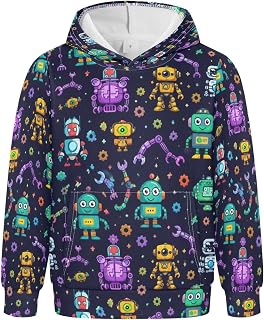 Colorful Robot Gears Tools Boys Girls Hoodies 4-10Y