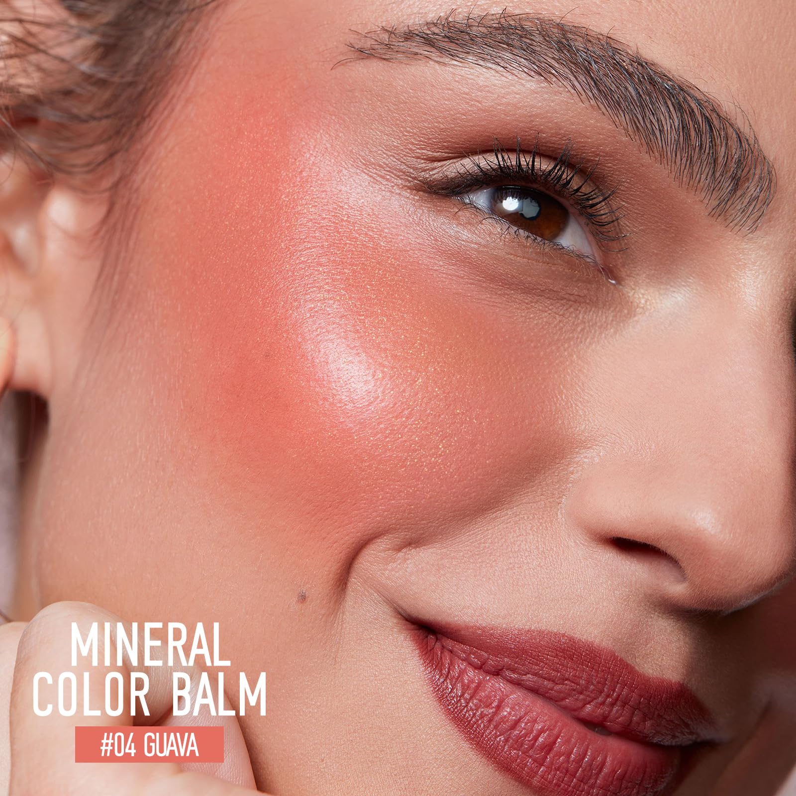 KYDA Mineral Color Balm, SPF 35, Creamy Blendable Color per labbra e guance, formulazione leggera, multiuso trucco GUAVA