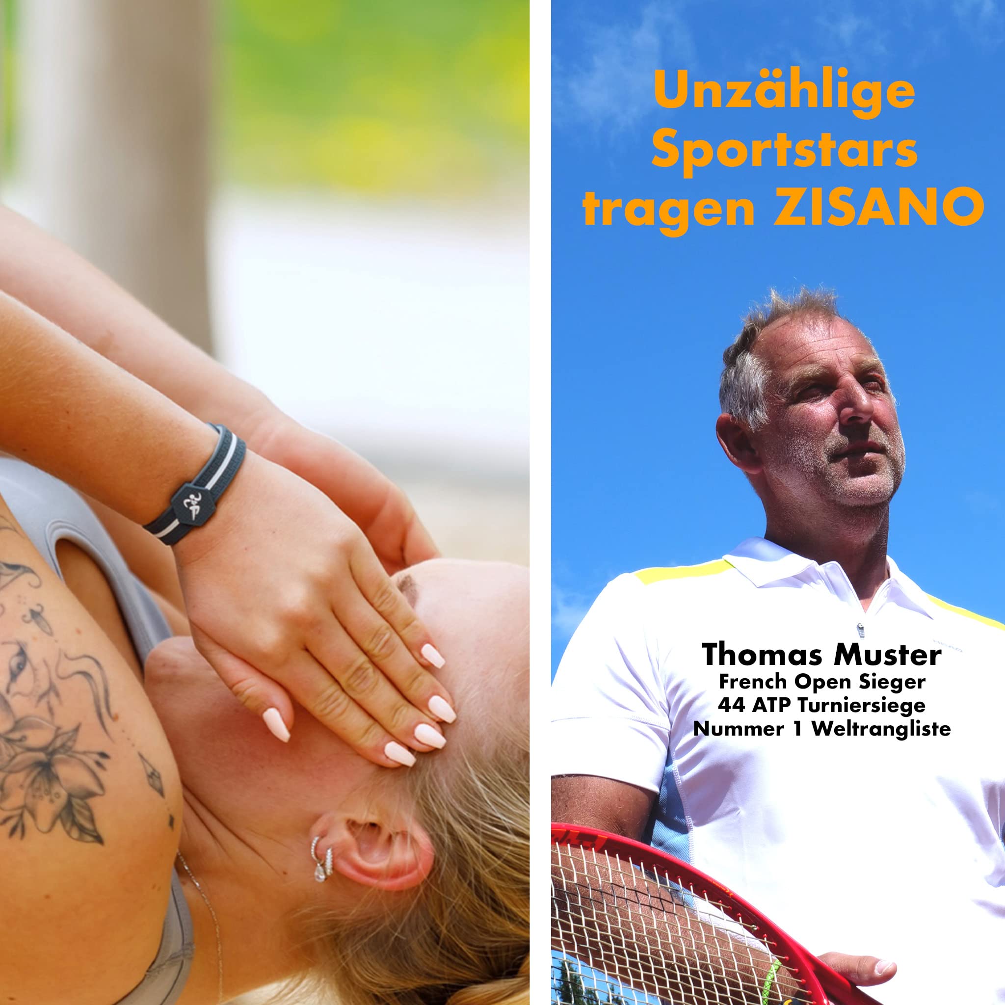 ZISANOPOWER Silikonarmband | mit integrierter Technologie | hypoallergen | Damenarmband & Herrenarmband | Energie Sportband | Stressreduktion | Balance