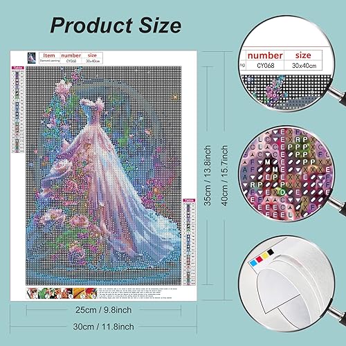 Miniatura 2 de Stalente Kits de pintura de diamantes para adultos, kits de arte de diamantes 5D para principiantes, pintura de diamante redonda para decoración de