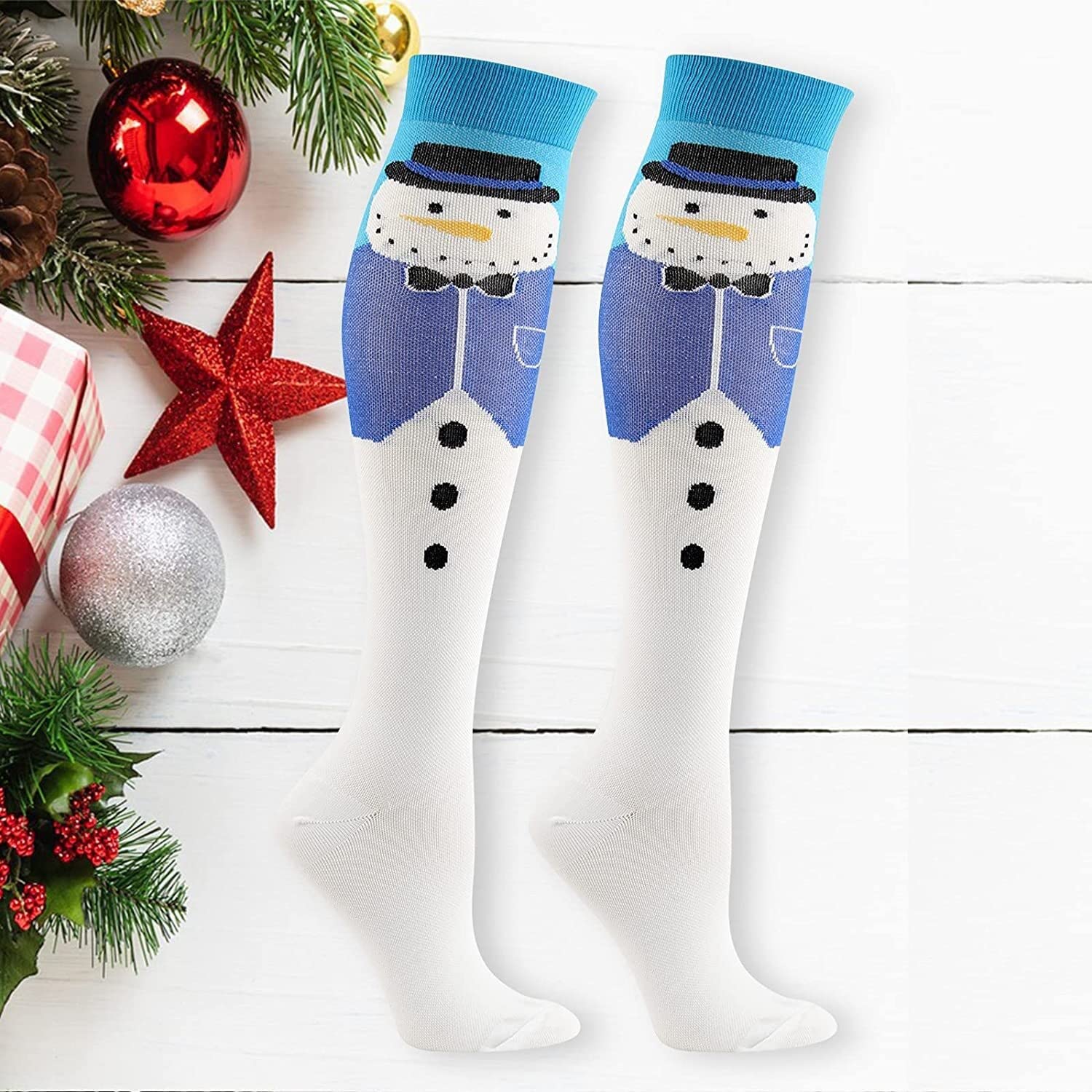 Calcetines Invierno Las Mujeres Tejen Los Calcetines Altos, Las Niñas Abrigan La Rodilla De Navidad Largas Sobre Las Damas Hasta El Muslo Calcetines Termicos