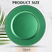 Vista 23 de Gerrii 12 Pcs Metallic Bead Charger Plates 13 Inch Plastic Round Plates Bulk Wedding Beaded Chargers for Table Party Event Decoration(Gold)