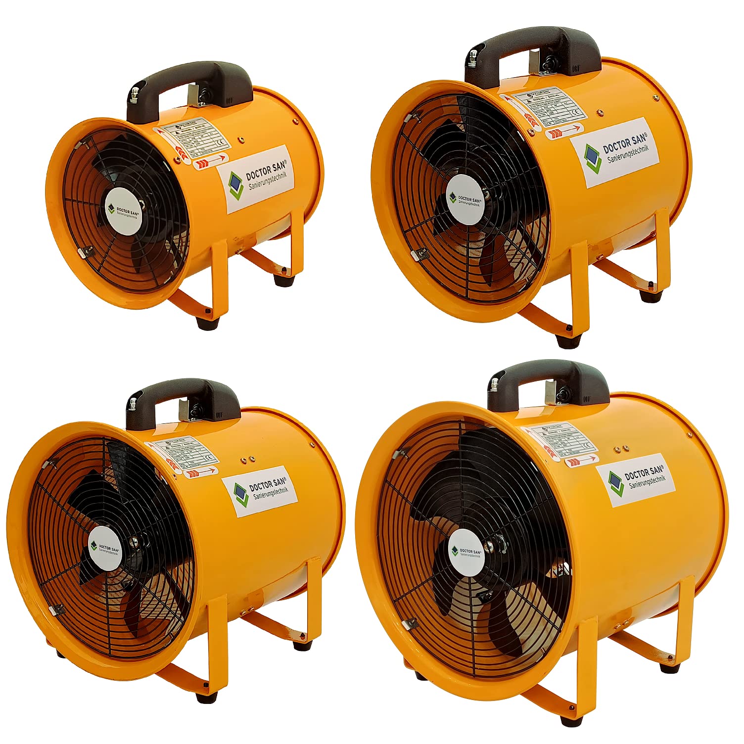 Doctor San - Sanierungstechnik Rohrventilator Bauventilator Axialventilator Axialgebläse Baugebläse Bautrockner Baulüfter 1.500m³ bis 4.920m³ (30cm 3.900m³/Std.)