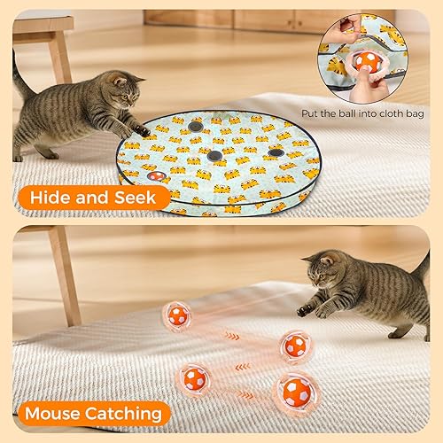 Miniatura 4 de VIWIK Juguetes para gatos adultos aburridos de interior, juguete de bola de gatito activado por movimiento automático interactivado, juego de