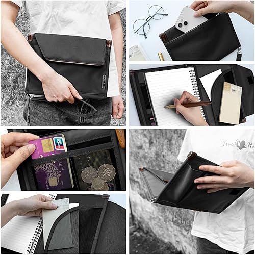 Miniatura 5 de Carpeta de conferencias A5, bolsa organizadora de negocios, bloc de notas, estuche de transporte, estuche de documentos A5, organizador de cartera