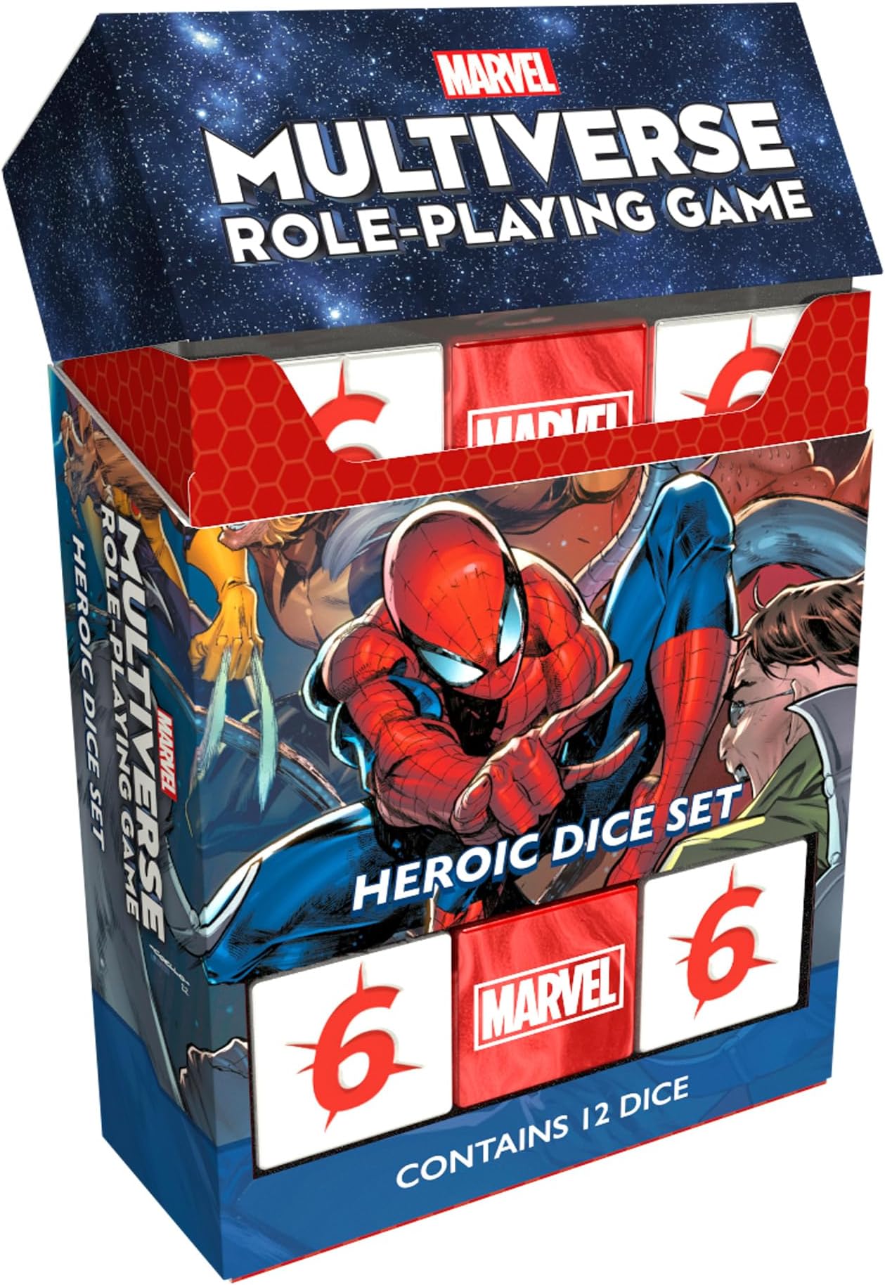 Marvel Multiverse Roleplaying Game HEROICE DICE Set Acrylic Dice for Immersive Experience, Official Game Accessory for The Marvel Multiverse RPG - Made by CMON