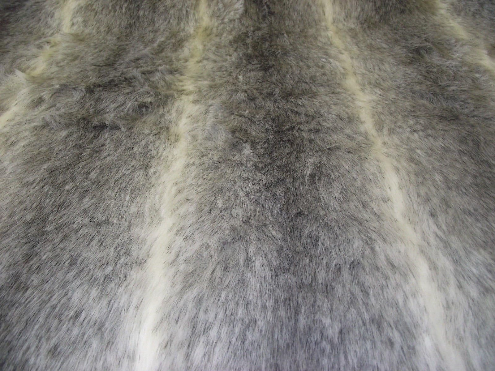 Luxury Animal Faux Fur Fabric Material Grey Ombre, 1Mtr - 150cmx100cm