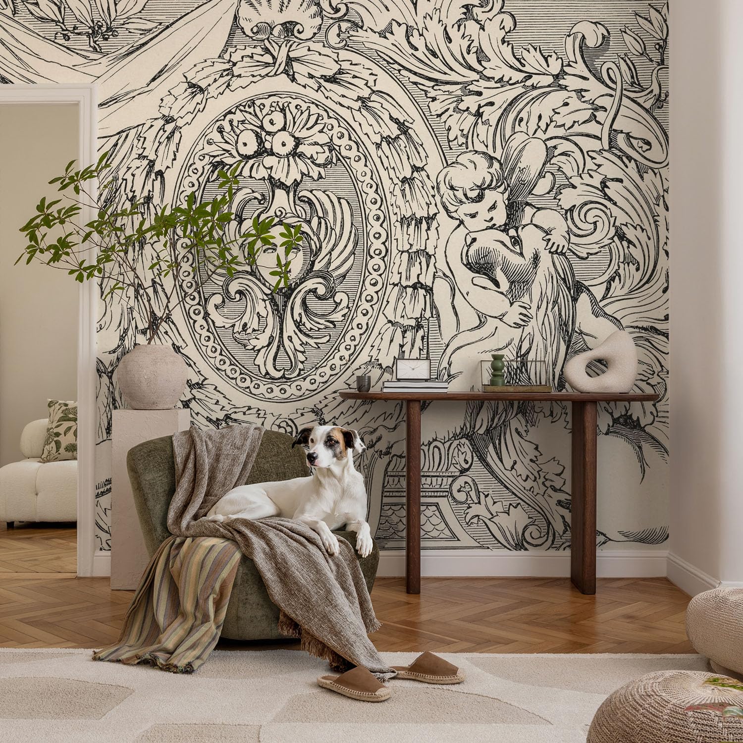 Papel Pintado Textil 312x219 cm Una gran cantidad de adornos