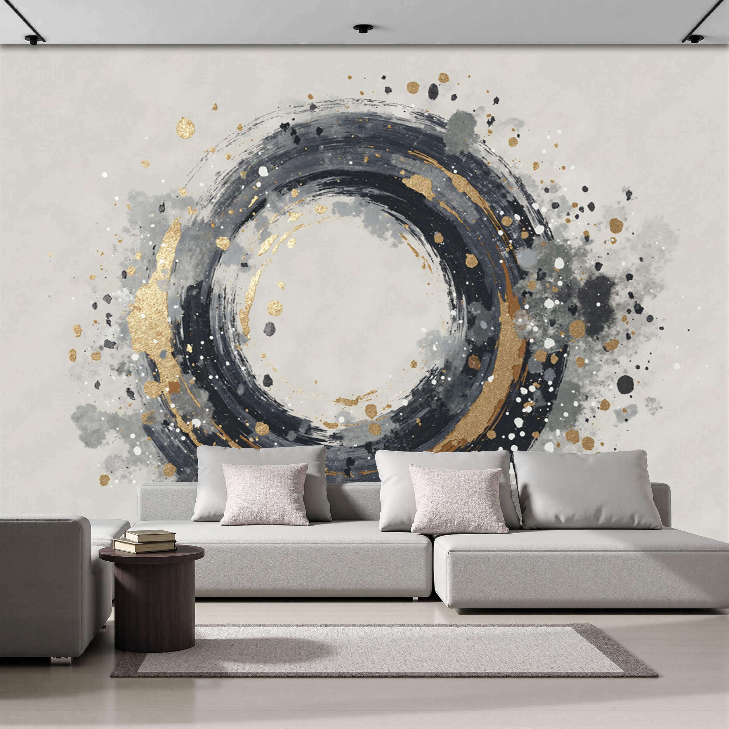 Papier peint panoramique salon pour une déco aquarelle zen