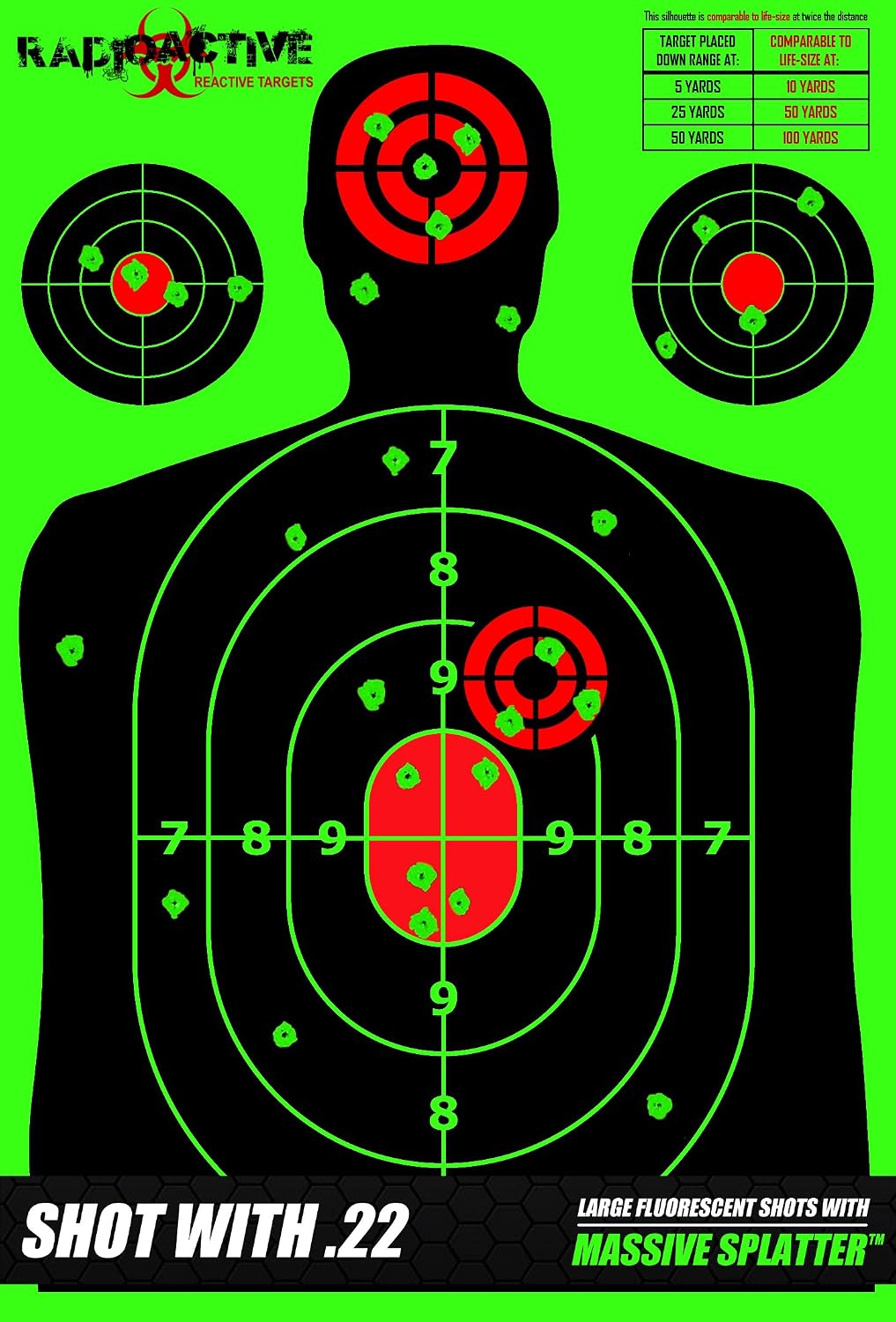 10, 25, and 50 Pack Splatter Targets | 12 x 18 Inch Reactive Targets | Largest Splatter Effect Gun Target Range Targets For Pistols Rifles Handguns and Shotguns