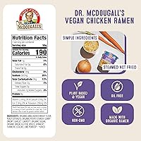 Vista 2 de Dr. McDougall's Vegan Ramen Chicken Soup - Chicken Noodle Soup - Instant Ramen Noodle Cups - Oil-Free, Non-GMO, Organic - 1.4 Ounces - Pack of 6