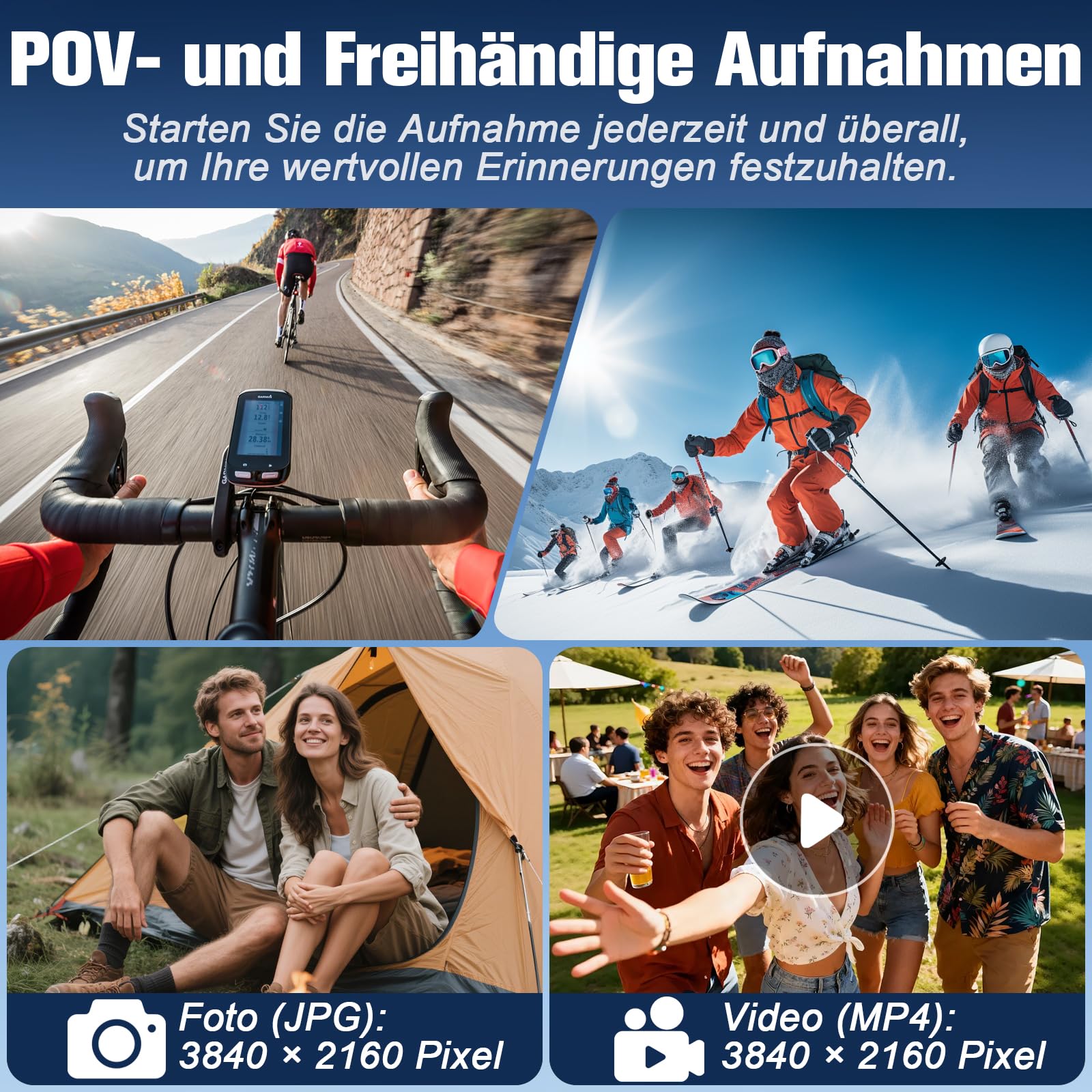 Action Kamera Wifi 4K, Magnetische Mini Action Kamera mit 1,47 Zoll Display | 16G WiFi Action Cam, Tragbare Wearable Pov Kamera, Mini Body Kamera Für Vlogging, Reisen Und Sport Kamera