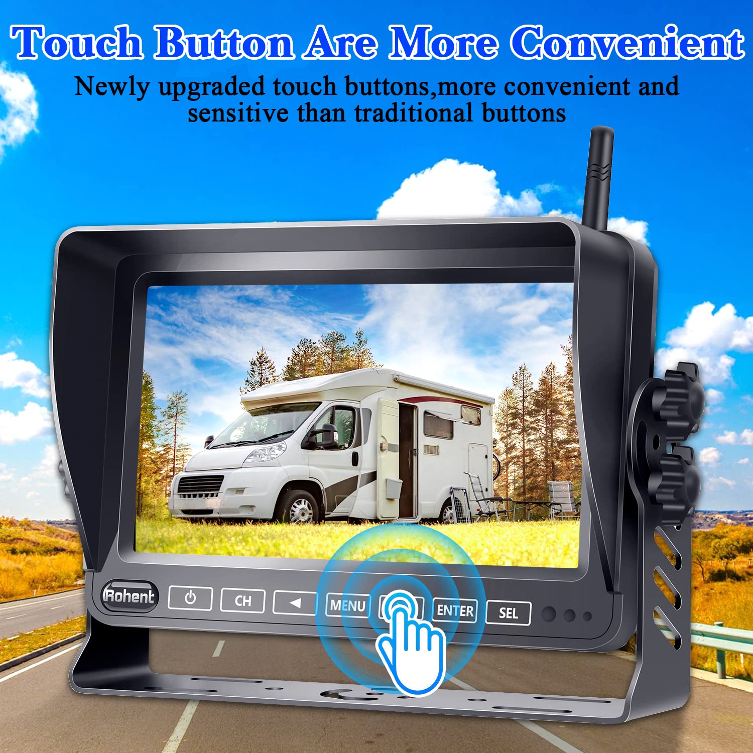 Wireless Backup Camera for RV HD 1080P with 7 Inch DVR Monitor High