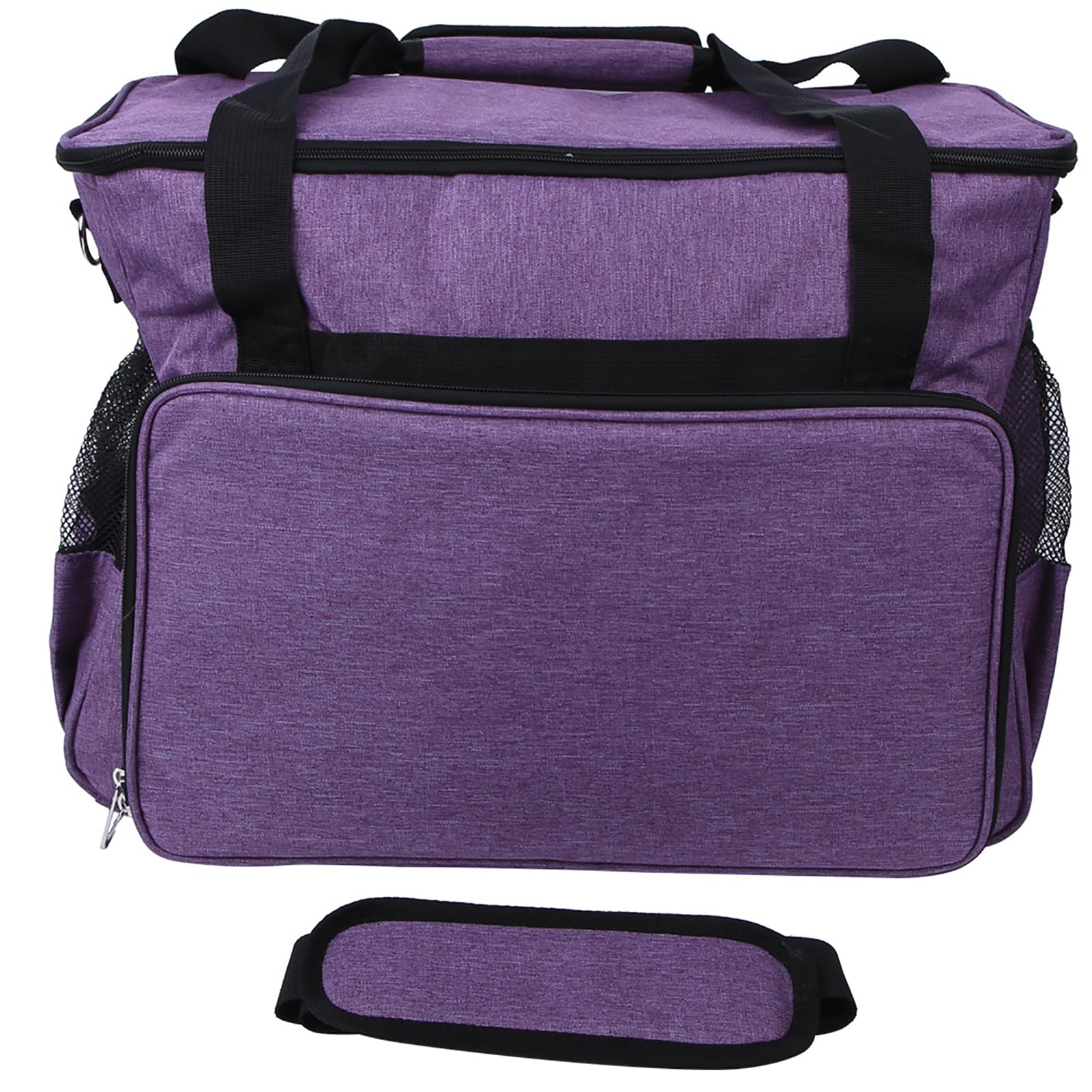 Bolsa de almacenamiento para tejer, organizador de hilos de tela Oxford 600D para agujas de tejer y ganchillos de crochet, estuche impermeable y resistente al desgaste para (Púrpura)