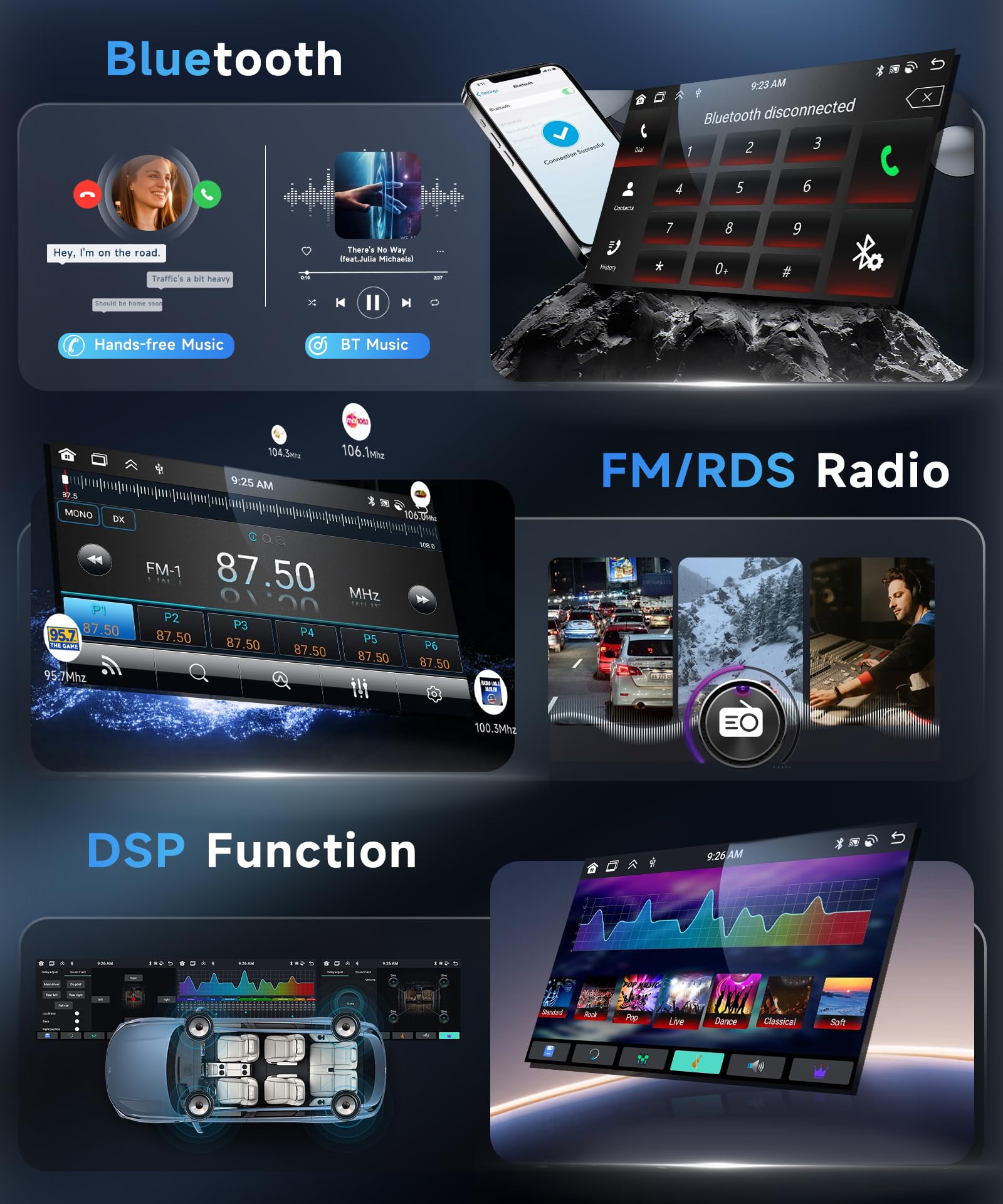 8 Core 6 + 128G 9" Android radio samochodowe do VW Golf 5 6 Passat Polo Tiguan Touran Caddy Skoda Seat z 52-pinowym ISO bezprzewodowy Carplay Android Auto WiFi GPS FM/RDS/DSP sterowanie kierownicą