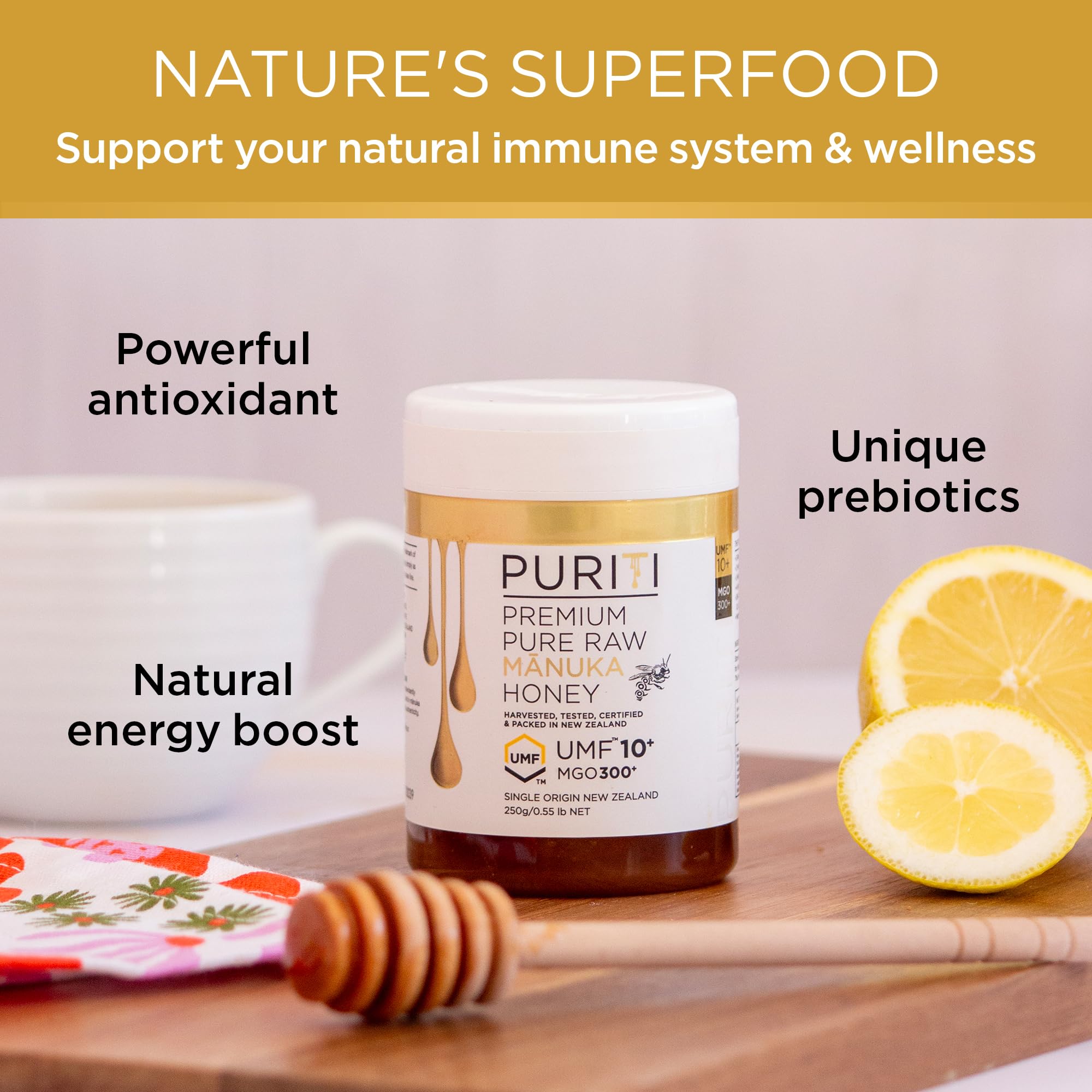 Amazon.com : PURITI Manuka Honey MGO 300+ / UMF 10+ | 100% Pure