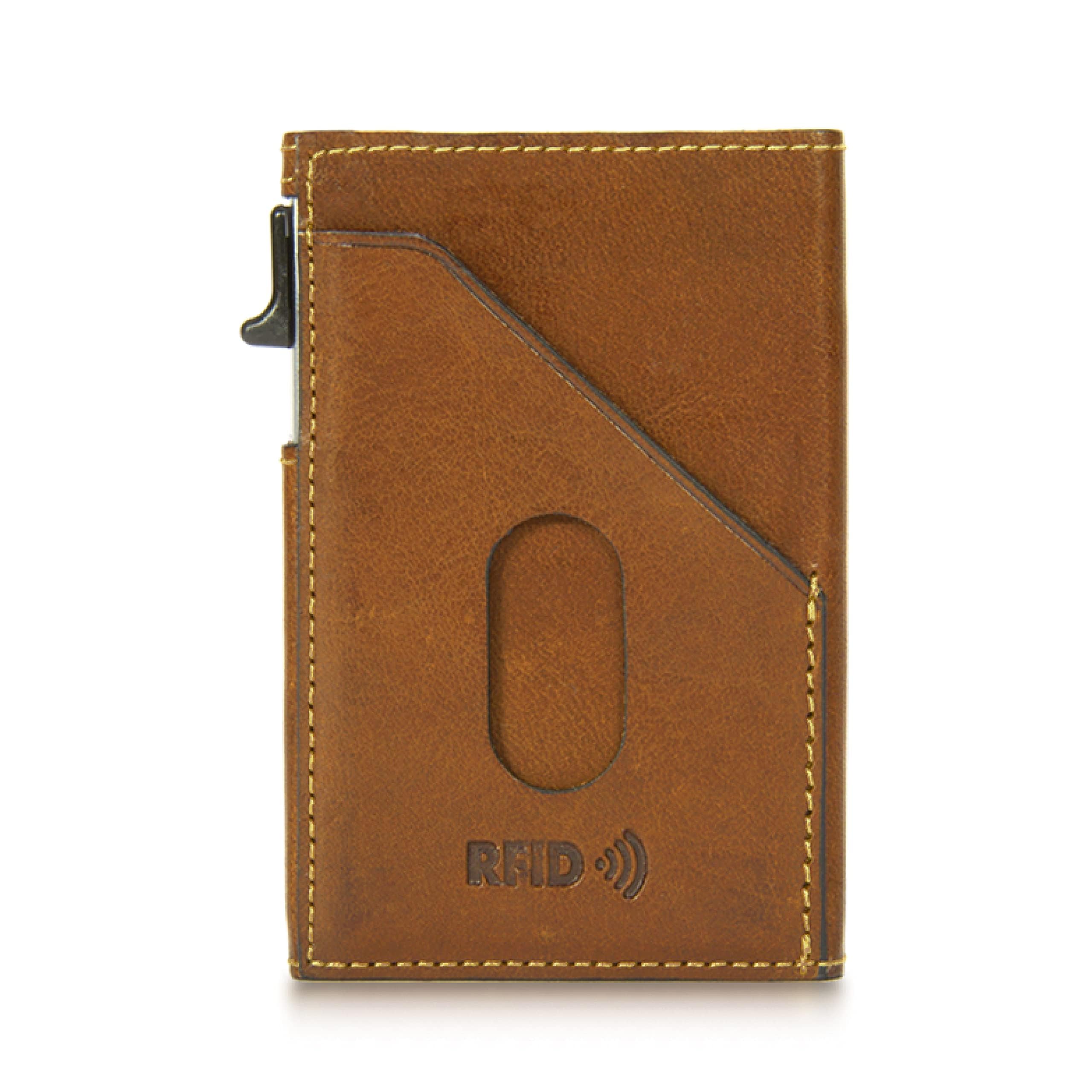 Tony Perotti Italian Leather Wallet - Men's RFID Wallet Slim Design With Quick Access Pop-Up Card Slider - Eco-Friendly Vegetable-Tanned Full Grain