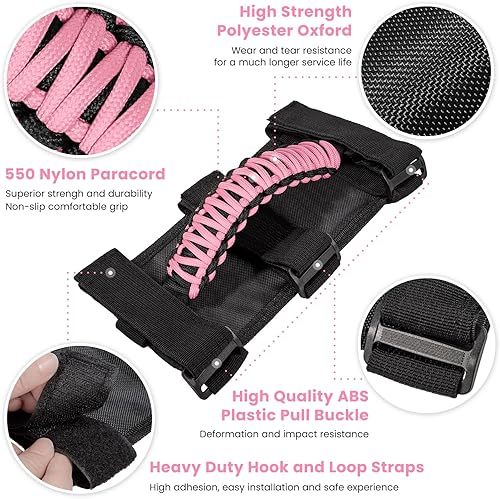 Miniatura 3 de E-cowlboy 4 asas de agarre para Jeep Wrangler YJ TJ JK JKU JL JLU Sports Sahara Freedom Rubicon Unlimited X Gladiator JT 1955-2023 UTV ATV Premium