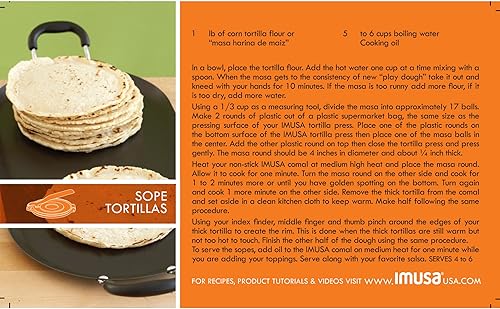 Miniatura 4 de Prensa de tortilla de hierro fundido IMUSA, 85008, hierro fundido, color negro de 8 pulgadas, 8", Negro