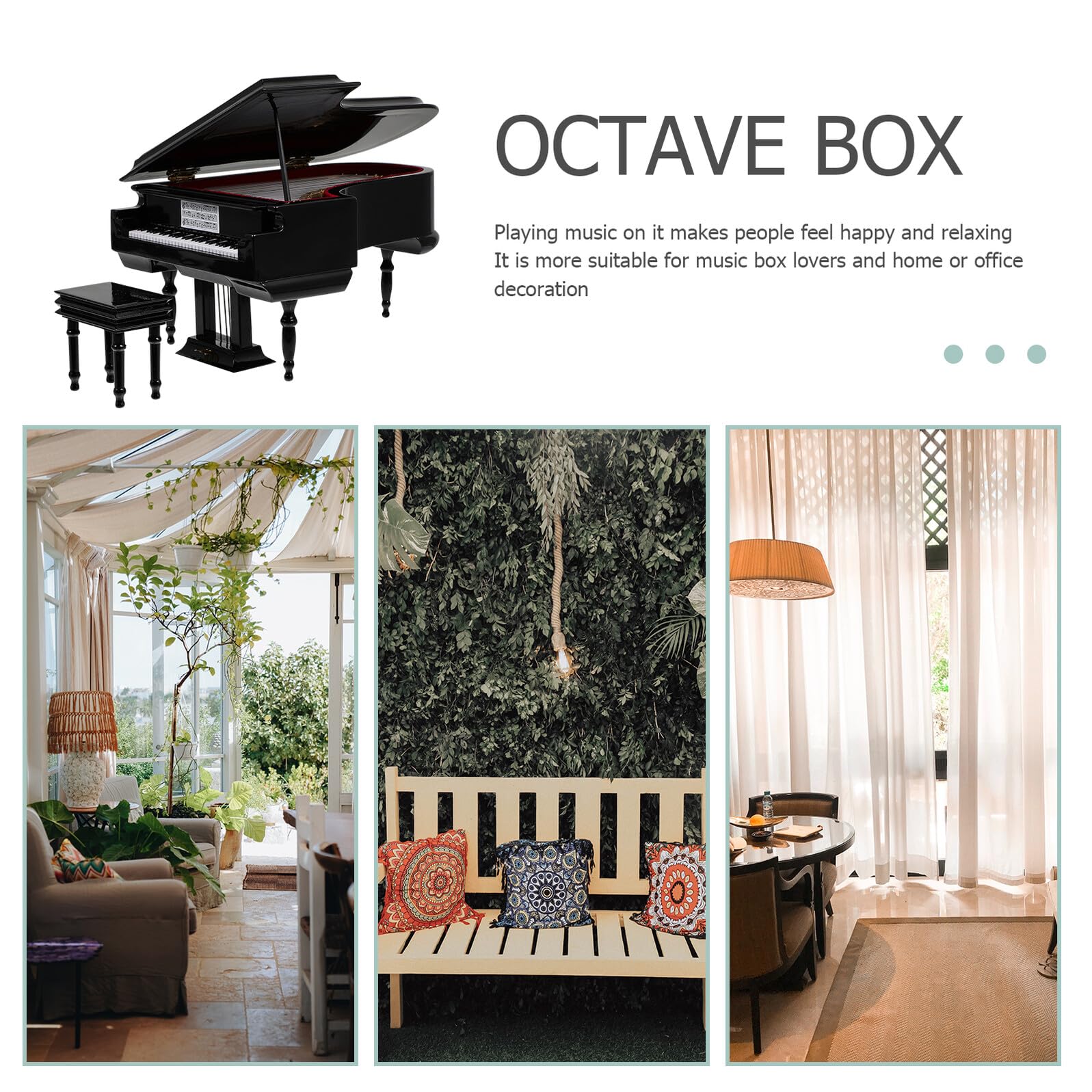 Carillon Portatile a Forma di Pianoforte Miniatura 20X14X11 CM in Plastica Legno e Metallo Musica Decorazione Musicale Creativa per Regalo di Compleanno e Anniversario