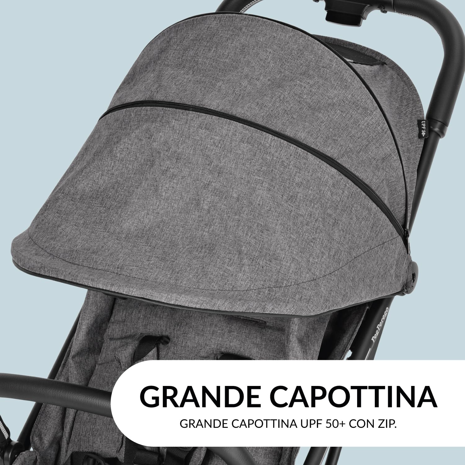PEG Selfie Passeggino Leggero dalla Nascita fino a 22 kg (0 - 4 anni), Pieghevole e Compatto, Chiusura Automatica, Schienale Reclinabile, Capottina UPF 50+, Quarz