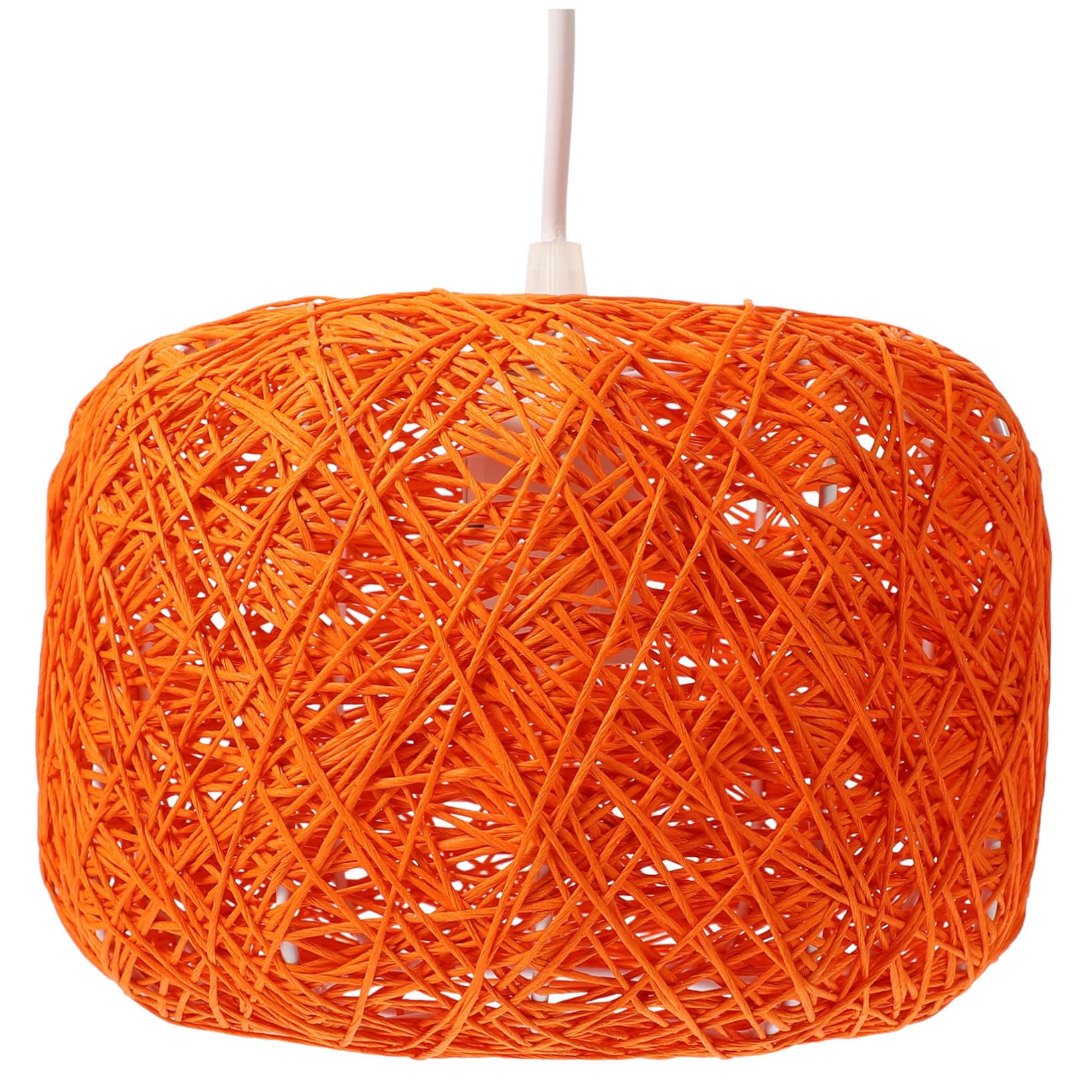Lampe suspendue en rotin orange Mikikit tressée luminaire de plafond pour cuisine
