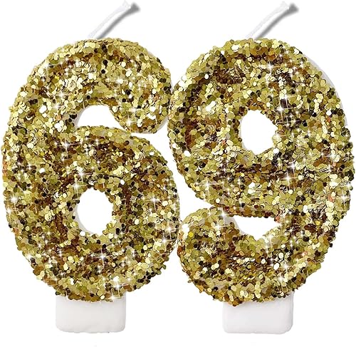 Miniatura 271 de Velas de números con purpurina de oro rosa de 2.8 pulgadas, muchos colores, regalos de cumpleaños de 22 años, velas de cumpleaños, velas de números