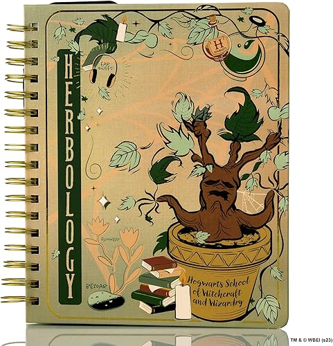 Conquest Journals Harry Potter Herbology - Agenda semanal fechada 2024, formato vertical, cubierta de tablero de libro envuelta, encuadernado en