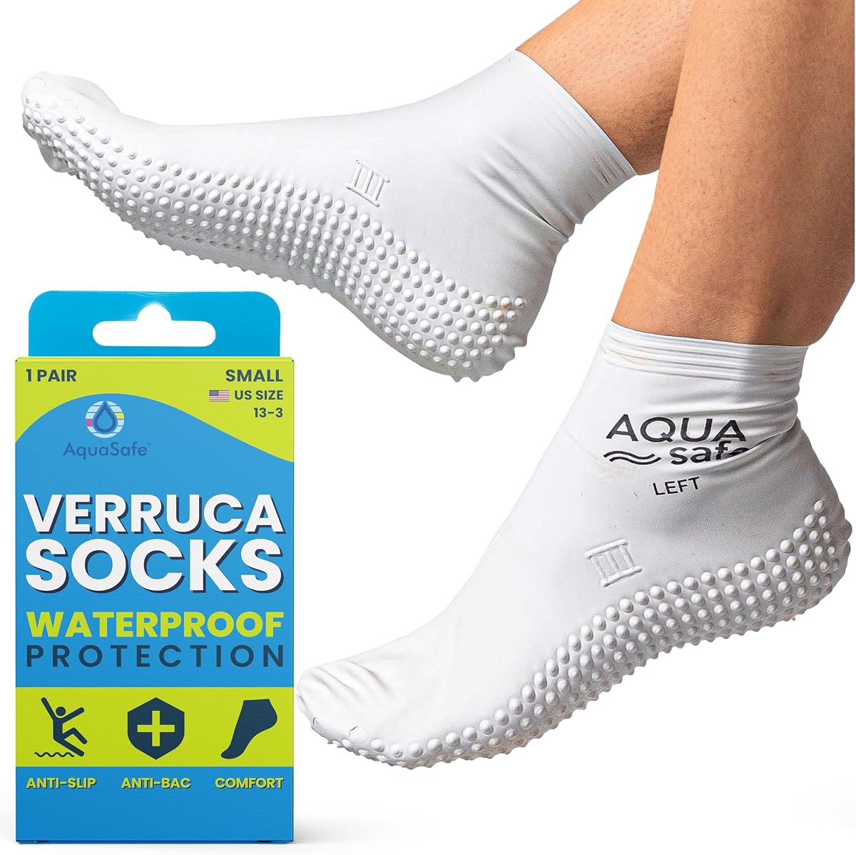 Aquasafe Guardsocks Latex Swim Water Socks for Adults and Kids - Unisex Swim Aqua Socks for Protection Against Verrucas