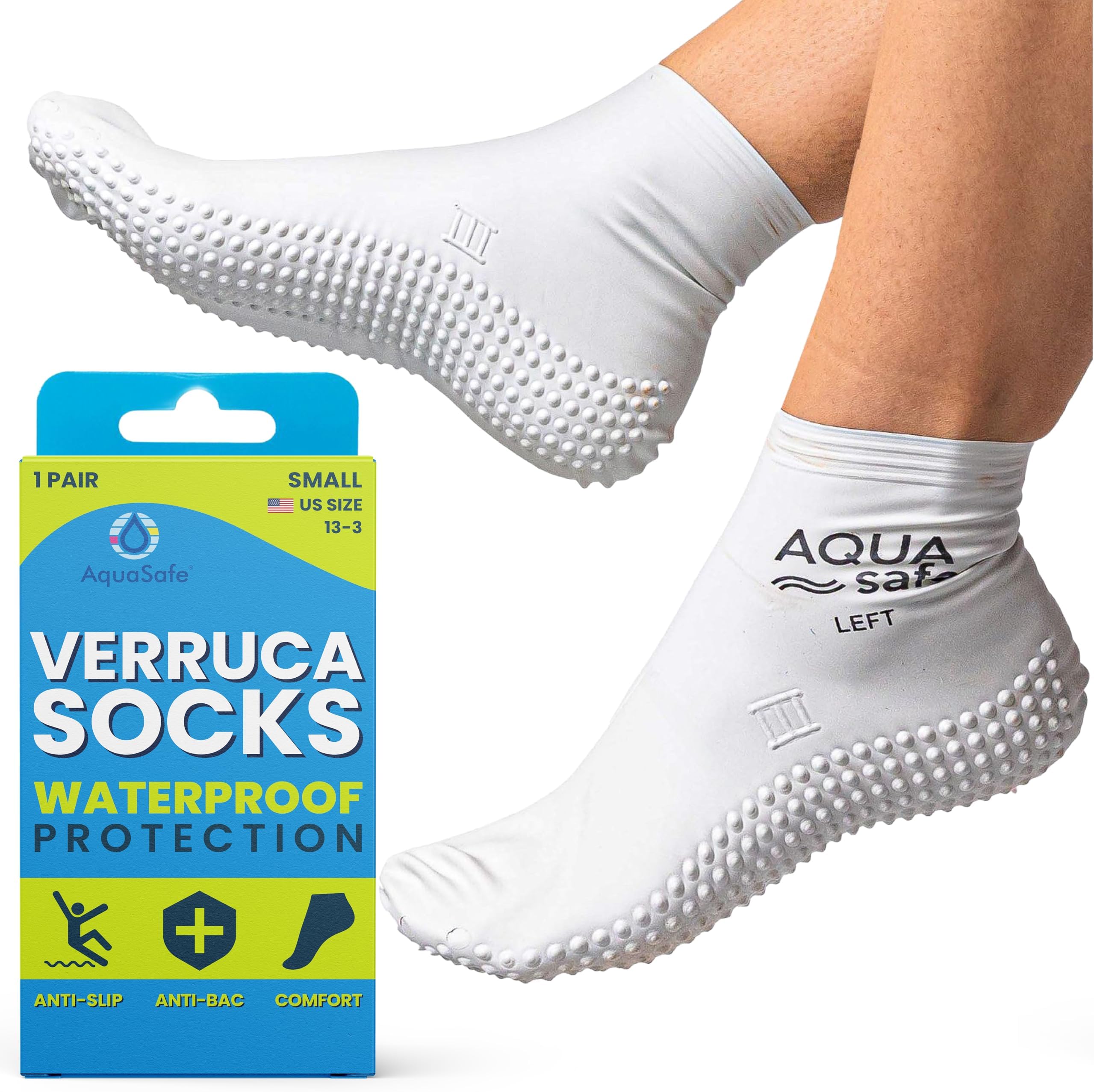 AquaSafe Guard Swimming Verucca Socks - Beige, Medium